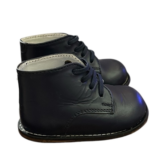 Josmo Boys Classic Traditional Leather Oxford Lace Up Shoes in Navy Blue Sz 3 - Picture 5 of 7
